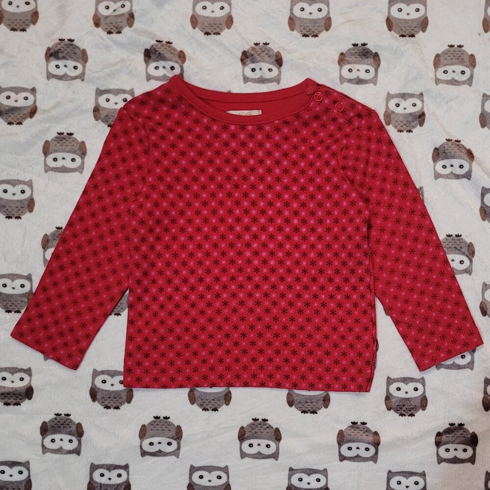 $1 | 12-18m | Snowflake Polka Dot Long Sleeved Shirt